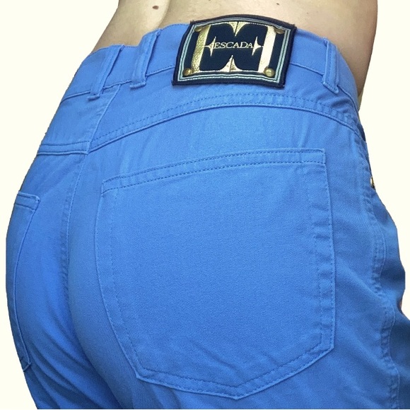 Escada Denim - Vintage Escada Margaretha Ley VTG Pants High Waisted Blue Trouser US 8 Old money